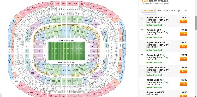 You can buy a Rams-Redskins ticket for as little as $1 