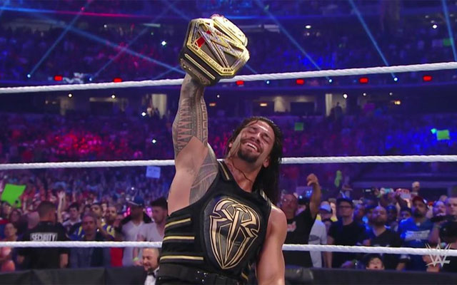 Roman Reigns won the world heavyweight championship Sunday. (WWE)