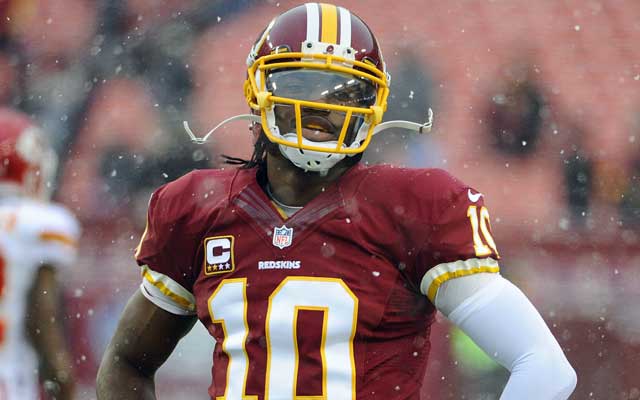 Robert Griffin's QB rating is down more than 20 points from 2012. (USATSI)