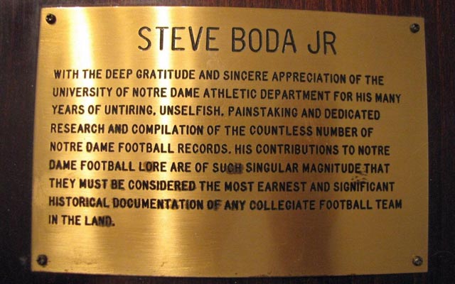 Steve Boda was revered by Notre Dame for this work, but the school has yet to acquire it. (Rob Brown)