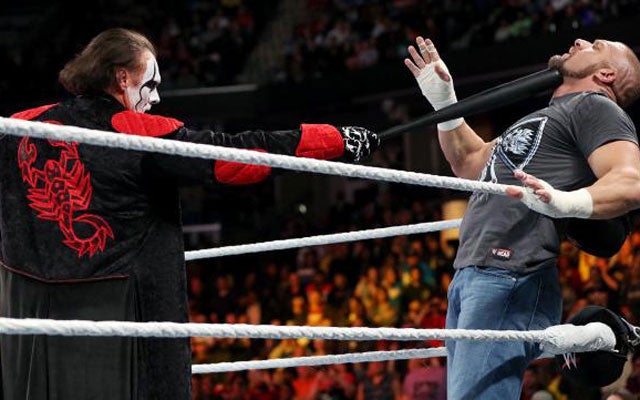 Sting's first-ever WWE match will take place at WrestleMania against Triple H. (WWE)