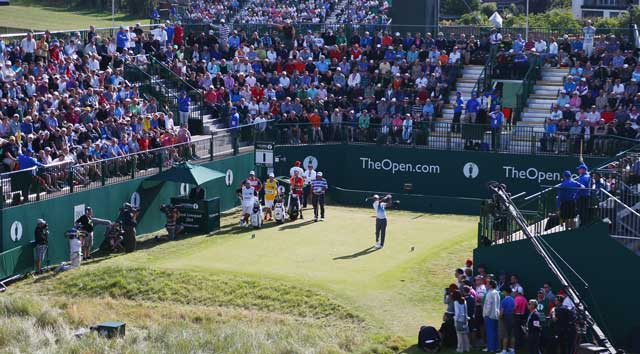 Where it all began for Tiger at the British Open Thursday morning.