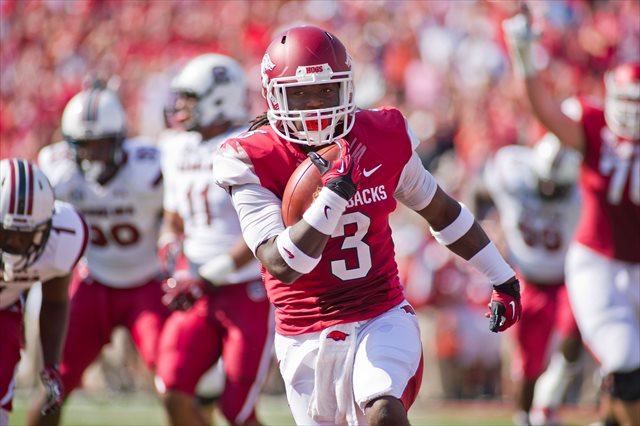 Alex Collins rushed for 1,026 yards as a freshman. (USATSI)