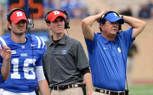 David Cutcliffe and Duke wouldn't look this befuddled again for a while. (USATSI)