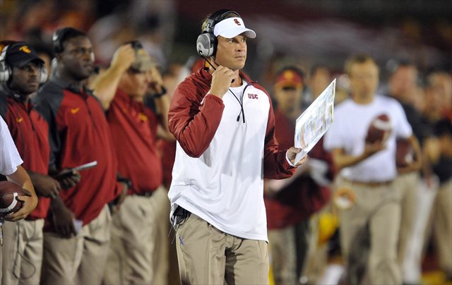 Lane Kiffin is living in interesting times at USC. (USATSI)