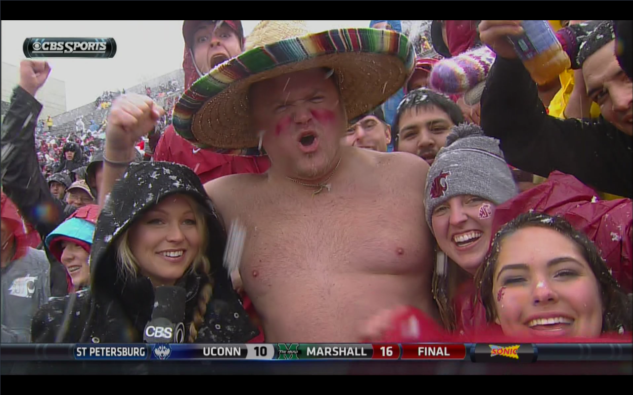 Chiefs Fan Goes Viral for Wild Shirtless Beer Chug [LOOK]