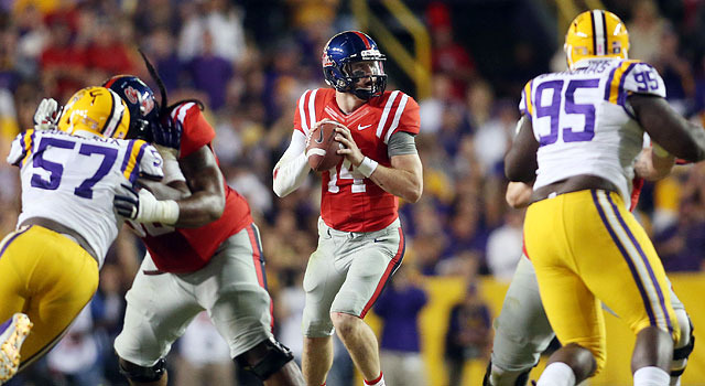 Bo Wallace and Ole Miss lose at LSU 10-7. (USATSI)