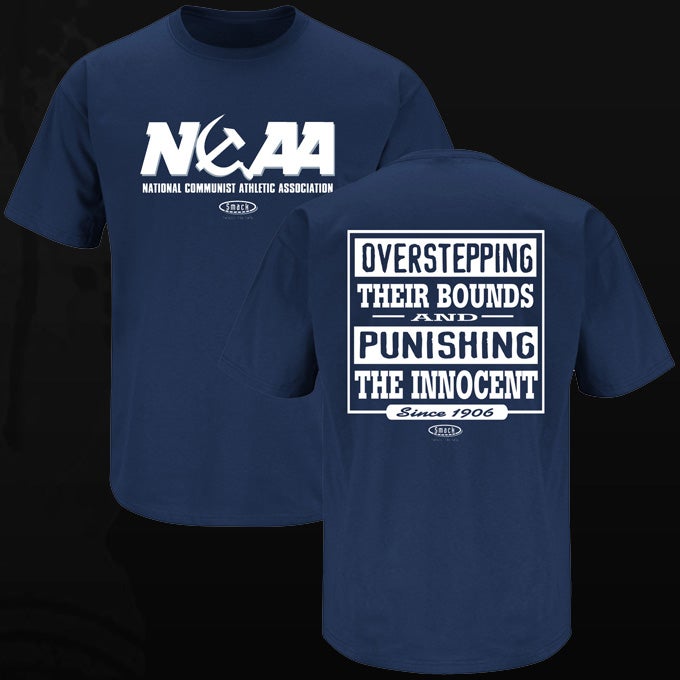 NCAA logo with hammer and sickle 