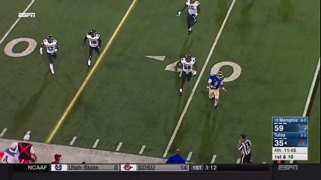 Tulsa QB drops the worst fumble of the year against Memphis - CBSSports.com