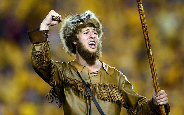 The West Virginia Mountaineer has a gun and likes to burn couches. (USATSI)