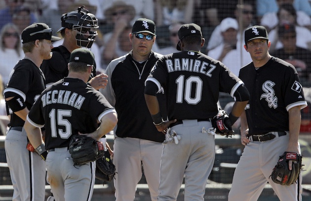 Chicago White Sox manager Ozzie Guillen during a spring training