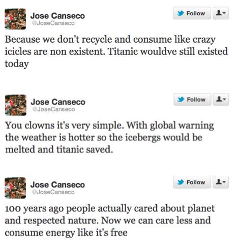 Jose Canseco explains gravity via Twitter - Los Angeles Times