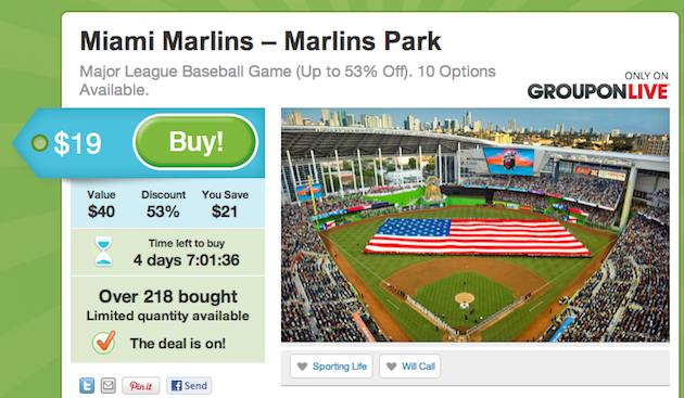 Marlins Try Groupon Hoping To Spark Ticket Sales - CBS Miami