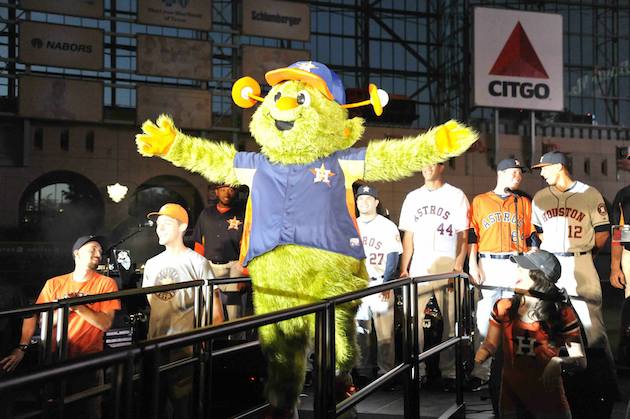 Photos: Astros unveil new uniforms, mascot 