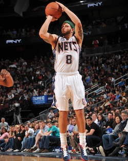 New Jersey Nets' Deron Williams pauses before shooting a free throw during  the second quarter of an NBA basketball game against the Charlotte Bobcats,  Sunday, Jan. 22, 2012, in Newark, N.J. The