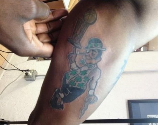 Photo: Jason Terry adds the Celtic leprechaun to his trophy tattoo 