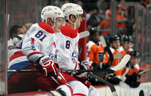 The Caps and Flyers are tied with 52 points, 18 behind first place. (Getty Images)