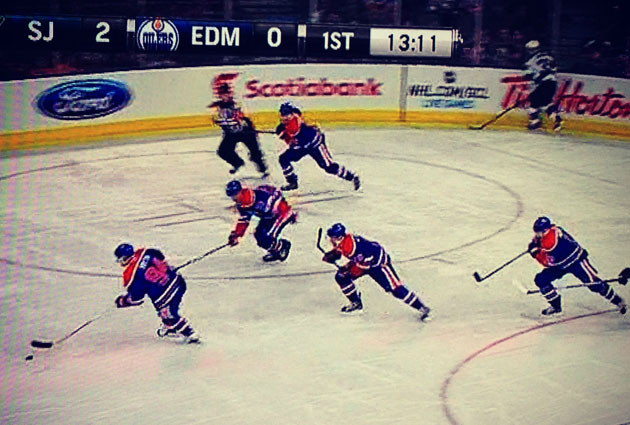 PHOTO: Edmonton Oilers pull off the Flying V - CBSSports.com