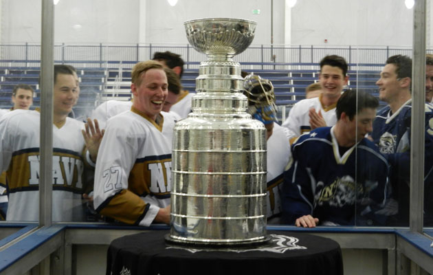 PHOTOS: Navy's hockey team surprised with Stanley Cup 