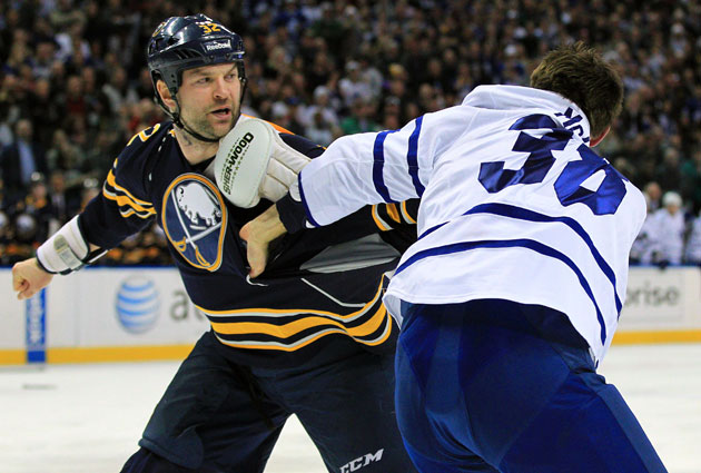 John Scott doing what he does best; throwing his fists. (USATSI)