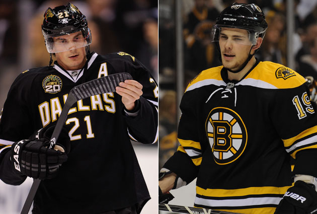 The Bruins and Stars are working on a major trade involving Loui Eriksson (left) and Tyler Seguin. (USATSI)