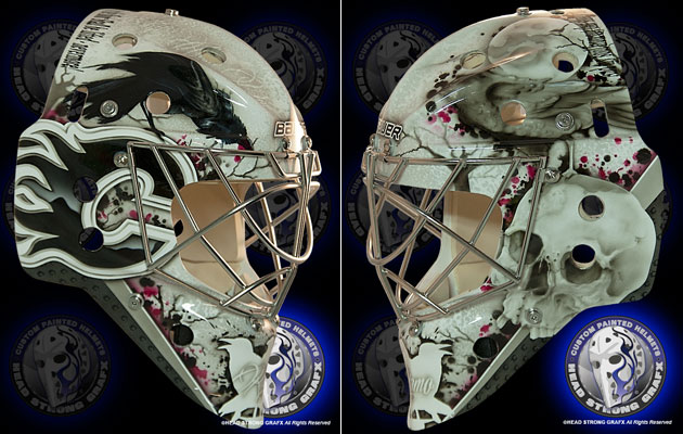 Ramo's mask channels Poe's most famous work. (InGoal Mag/Headstrong Grafx)