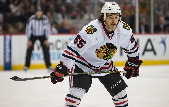 Andrew Shaw may have a couple of teeth floating around his stomach right now. (USATSI)