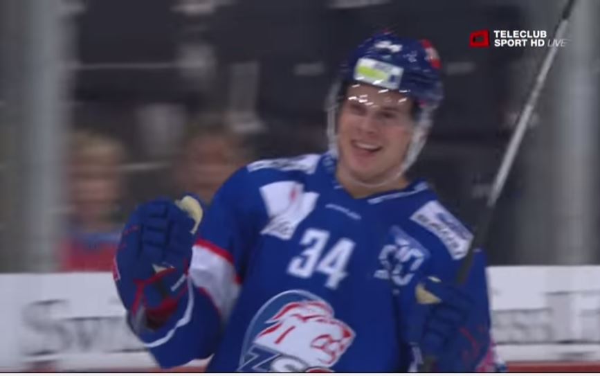 Auston Matthews needed just one game to score his first professional goal. (YouTube)