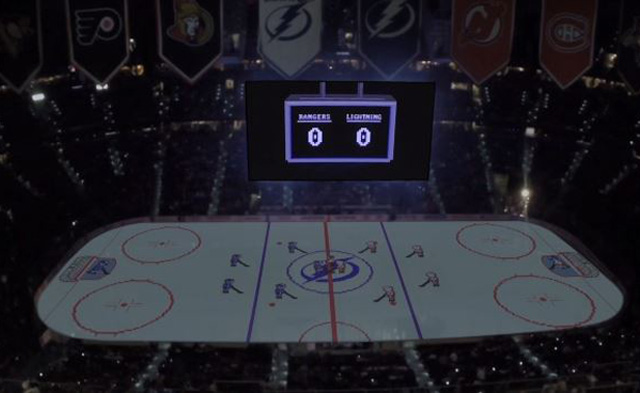 Amalie Arena became home to the world's largest Blades of Steel game.(BoltsTV)