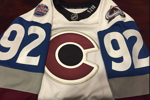 The Colorado Avalanche Stadium Series jerseys have some large numbers. (Ron Knabenbauer/Colorado Avalanche)