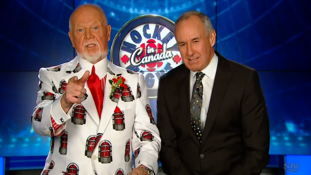 Don Cherry really ... scores with this suit. (Sportsnet)