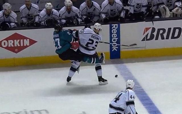 Dustin Brown's timely hit helped the Kings win Game 3. (Sportsnet)