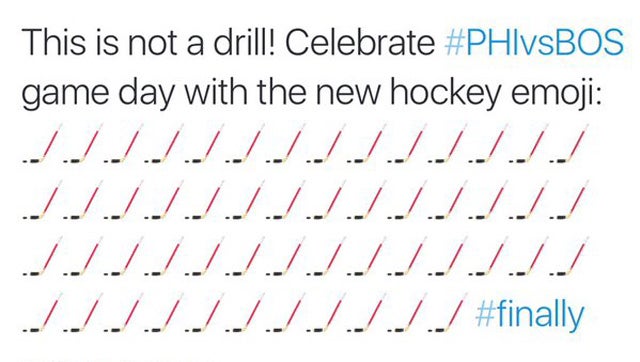Ladies and gentlemen, the hockey emoji is here. (@NHLFlyers)