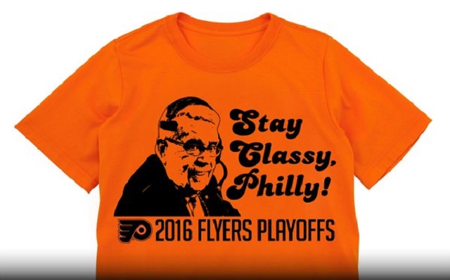 The Flyers are honoring their awesome PA announcer on Game 6 shirts. (Flyers)