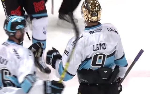 Juha Leimu made Finnish hockey history with his quick hat trick. (@HockeyWebCast)