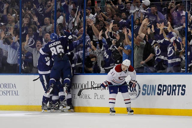 The Tampa Bay Lightning are up 3-0 on the Montreal Canadiens. (USATSI)