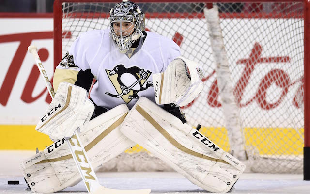 Aerial view of Pittsburgh Penguins goalie Marc-Andre Fleury in News  Photo - Getty Images