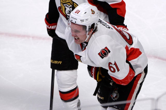 Ottawa Senators F Mark Stone suffered a microfracture in his wrist in Game 1. (USATSI)