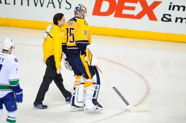 Nashville Predators goalie Pekka Rinne will miss at least the next three games. (USATSI)