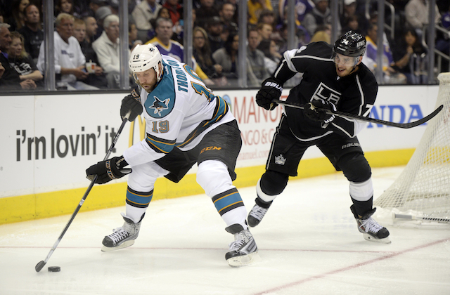 Joe Thornton leads the Sharks into a second-round matchup with the Los Angeles Kings. (USATSI)