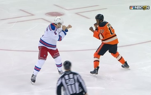 Dylan McIlrath wanted Wayne Simmonds to answer the bell. (NBCSN)