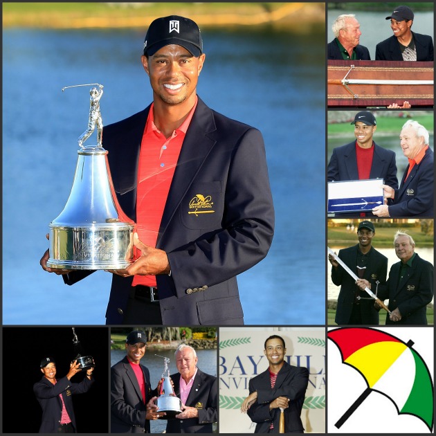 Photo All seven of Tiger Woods' trophies over the years at Bay Hill