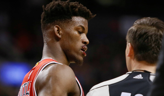 Jimmy Butler gets his swag messed up.  (USATSI)