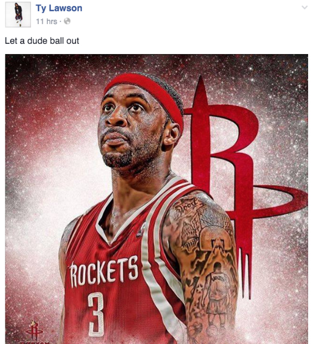 From Ty Lawson's Facebook page.