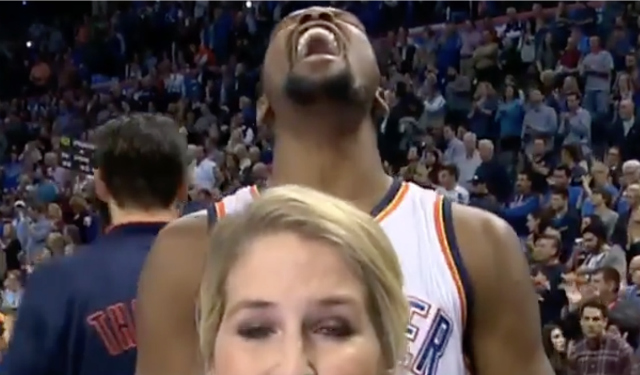 Kevin Durant is hyped up.  (Fox Sports)