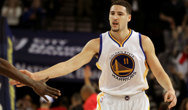 Klay Thompson and the hottest of hot hands.  (USATSI)