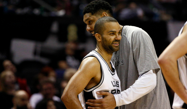Tony Parker appears healthy, and Tim Duncan is loving it.  (USATSI)