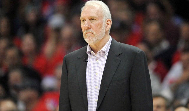 Gregg Popovich celebrates the Spurs' victory. (USATSI)