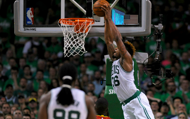 Marcus Smart gets up for a dunk.  (USATSI)