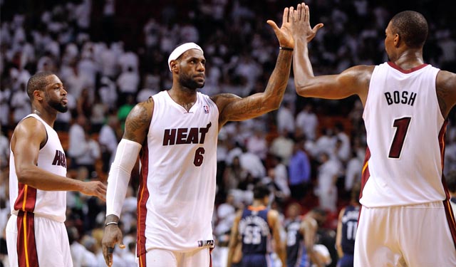 James, Wade, and Bosh are looking to join an elite NBA club. (USATSI)